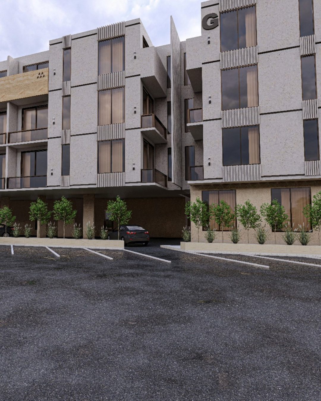 تصور معماري لواجهة مشروع أور هاوس 2